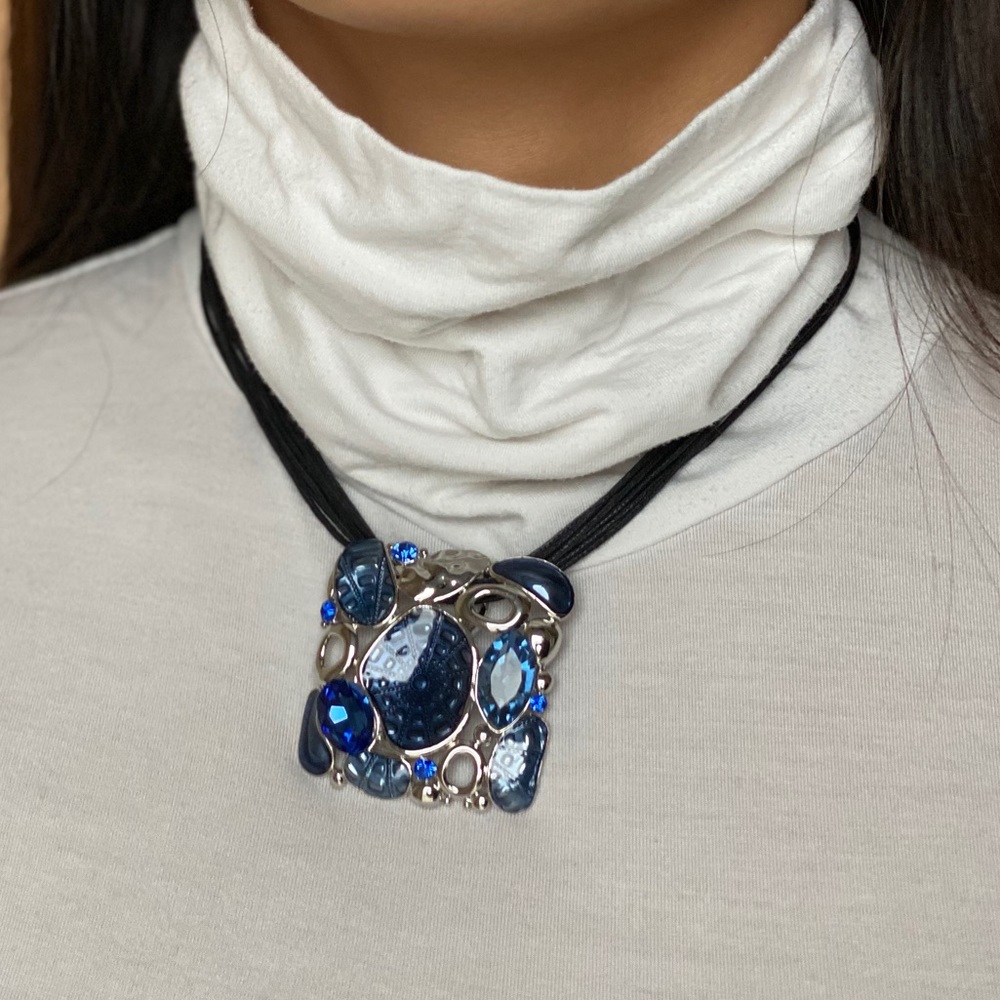 Blue Design Necklace (Nickel and Lead Free)